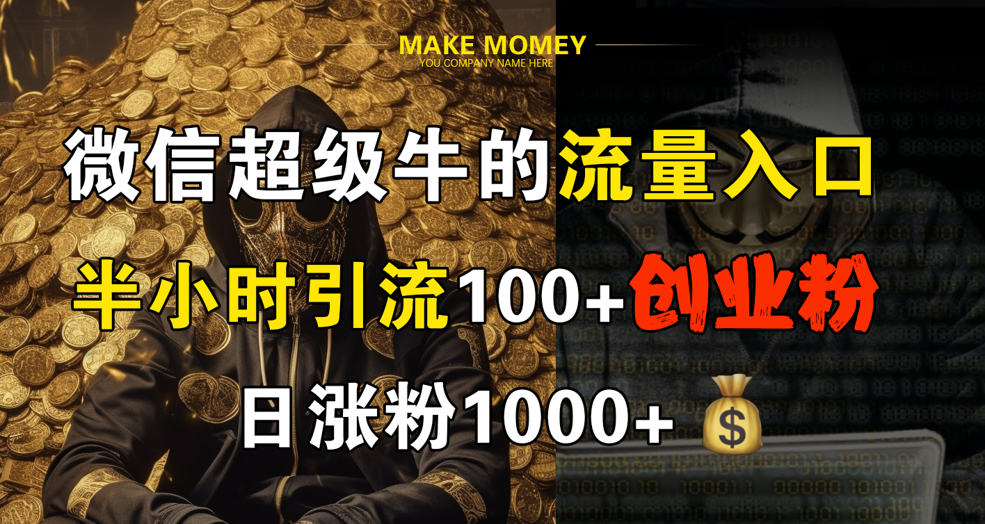 微信超级牛的流量入口，半小时引流100+创业粉，日涨粉1000+ - 维兴科技-维兴科技