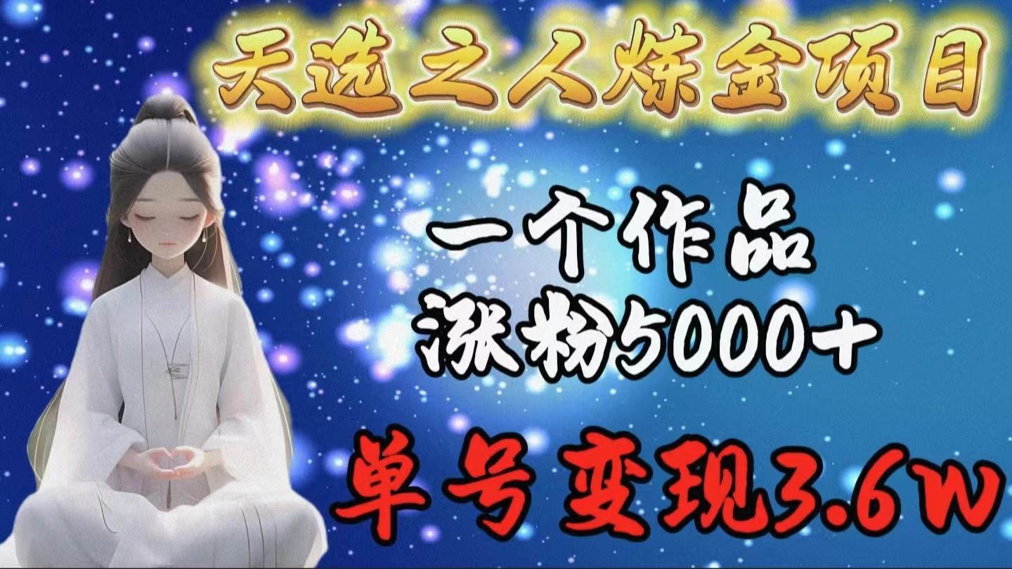 天选之人炼金项目，一个作品涨粉5000+，单号变现3.6w - 维兴科技-维兴科技