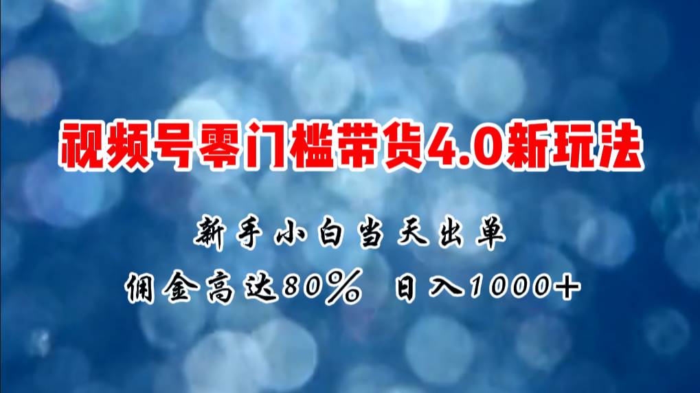 微信视频号零门槛带货4.0新玩法，新手小白当天见收益，日入1000+ - 维兴科技-维兴科技