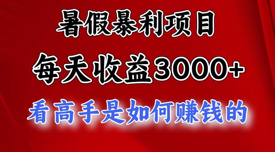 暑假暴利项目，每天收益3000+ 努努力能达到5000+，暑假大流量来了 - 维兴科技-维兴科技