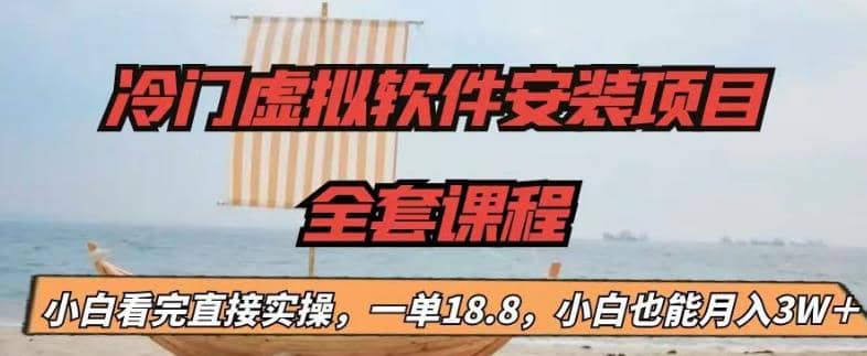 冷门虚拟软件安装项目，一单18.8，小白也能月入3W＋ - 维兴科技-维兴科技