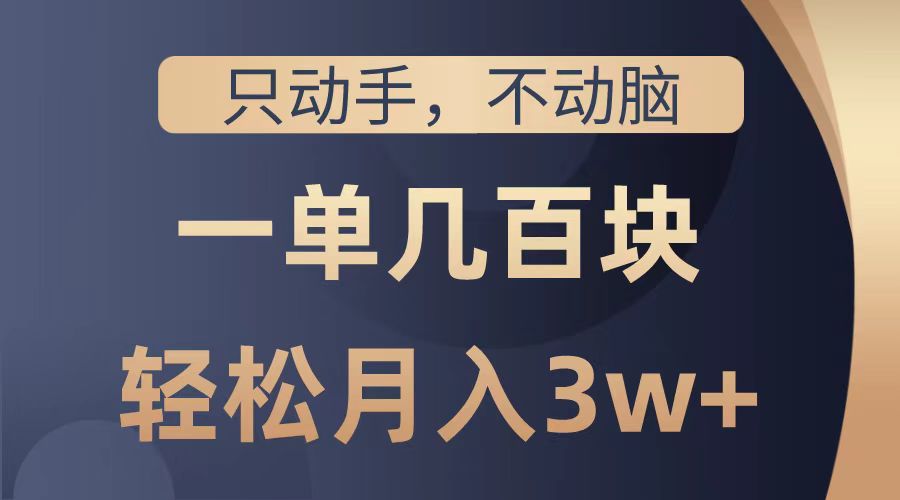 只动手不动脑，一单几百块，轻松月入2w+，看完就能直接操作，详细教程 - 维兴科技-维兴科技