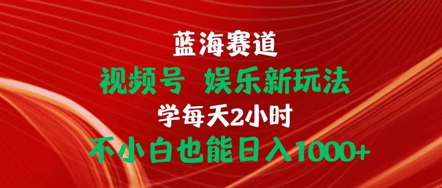 蓝海赛道视频号 娱乐新玩法每天2小时小白也能日入1000+ - 维兴科技-维兴科技