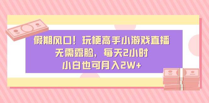 假期风口！玩梗高手小游戏直播，无需露脸，每天2小时，小白也可月入2W+ - 维兴科技-维兴科技