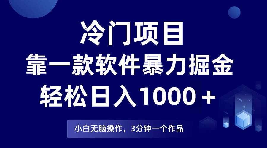 冷门项目，靠一款软件暴力掘金日入1000＋，小白轻松上手第二天见收益 - 维兴科技-维兴科技