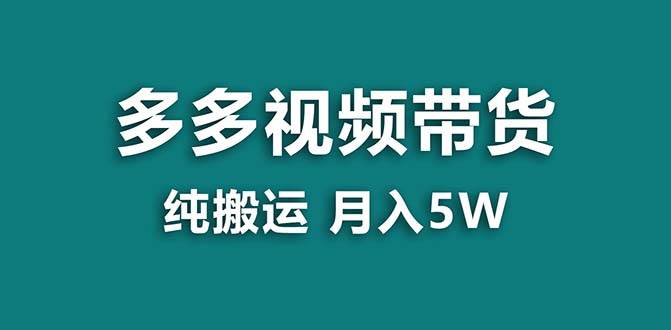 【蓝海项目】拼多多视频带货 纯搬运一个月搞了5w佣金，小白也能操作 送工具 - 维兴科技-维兴科技