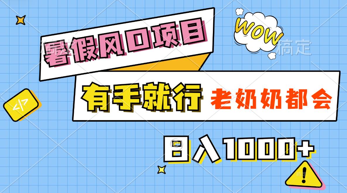 暑假风口项目，有手就行，老奶奶都会，轻松日入1000+ - 维兴科技-维兴科技