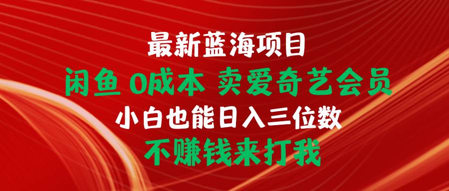 最新蓝海项目 闲鱼0成本 卖爱奇艺会员 小白也能入三位数 不赚钱来打我 - 维兴科技-维兴科技
