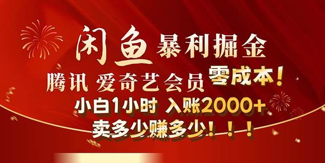 闲鱼全新暴力掘金玩法，官方正品影视会员无成本渠道！小白1小时收… - 维兴科技-维兴科技