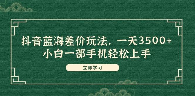 抖音蓝海差价玩法，一天3500+，小白一部手机轻松上手 - 维兴科技-维兴科技