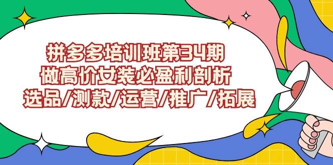 拼多多培训班第34期：做高价女装必盈利剖析 选品/测款/运营/推广/拓展 - 维兴科技-维兴科技