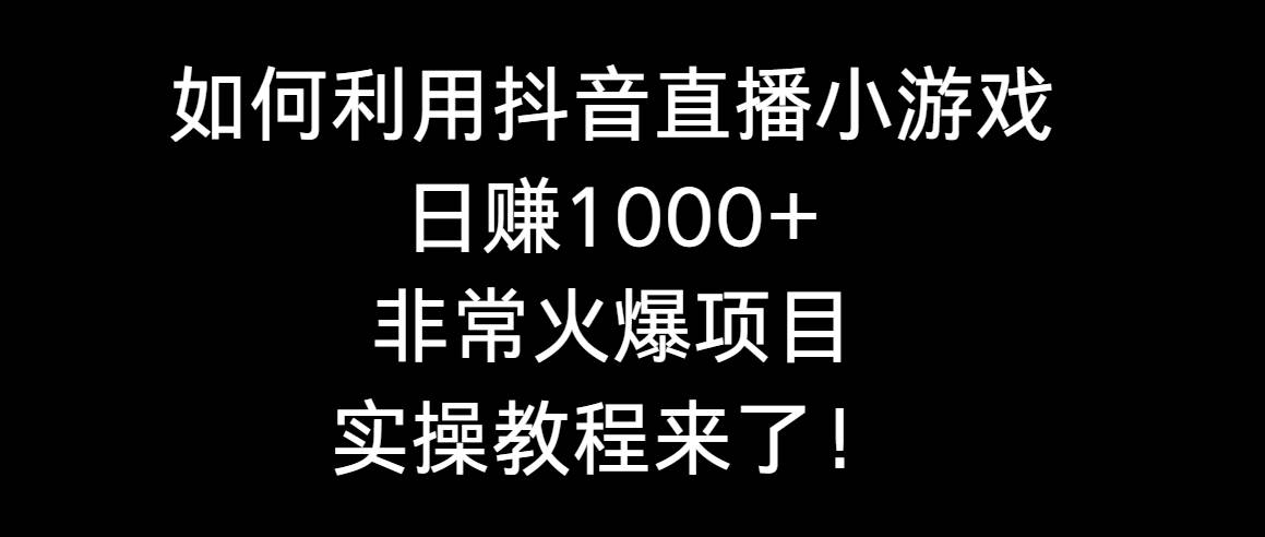 如何利用抖音直播小游戏日赚1000+，非常火爆项目，实操教程来了！ - 维兴科技-维兴科技