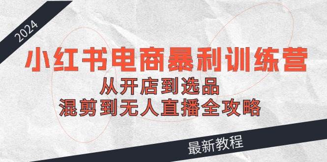 2024小红书电商暴利训练营：从开店到选品，混剪到无人直播全攻略 - 维兴科技-维兴科技