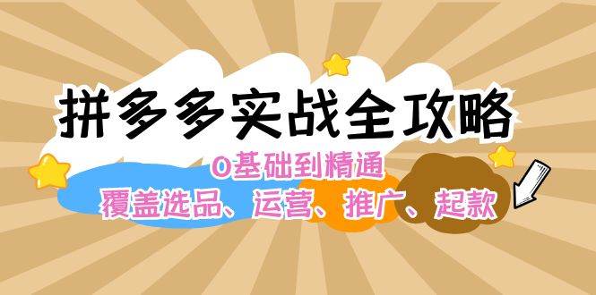 拼多多实战全攻略：0基础到精通，覆盖选品、运营、推广、起款 - 维兴科技-维兴科技