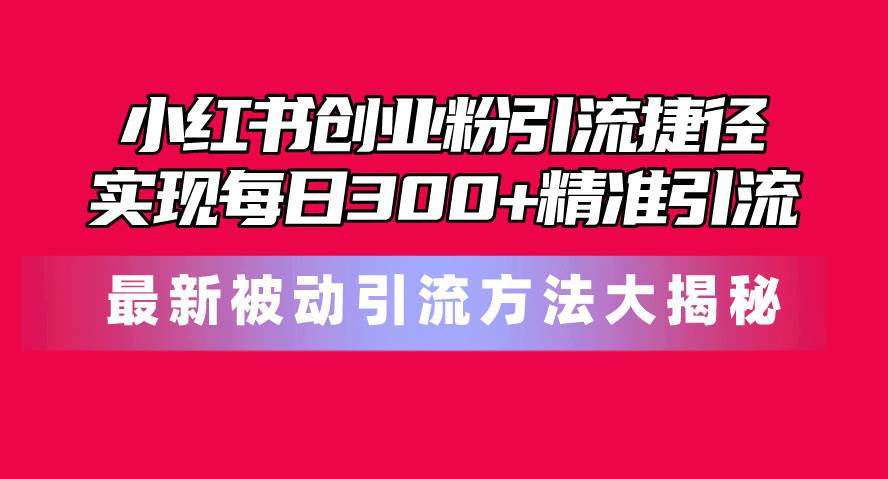 小红书创业粉引流捷径！最新被动引流方法大揭秘，实现每日300+精准引流 - 维兴科技-维兴科技