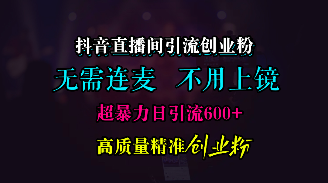抖音直播间引流创业粉，无需连麦、无需上镜，超暴力日引流600+高质量精准创业粉 - 维兴科技-维兴科技
