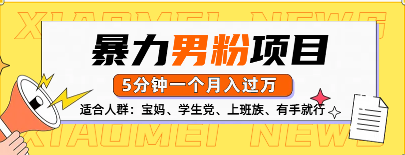 男粉项目，5分钟一个，无脑月入五位数 - 维兴科技-维兴科技