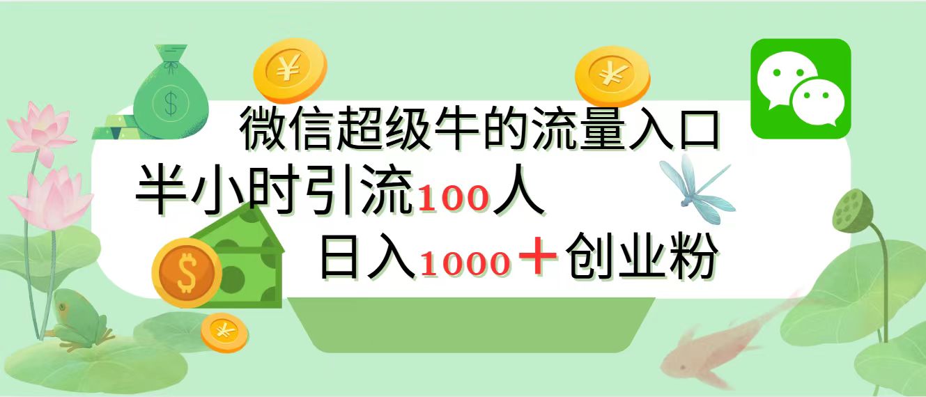 新的引流变现阵地，微信超级牛的流量入口，半小时引流100人，日入1000+创业粉 - 维兴科技-维兴科技