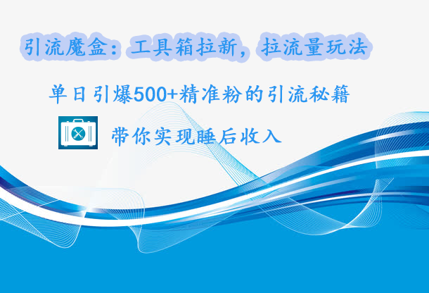 引流魔盒：工具箱拉新，拉流量玩法，单日引爆500+精准粉的引流秘籍，带你实现睡后收入 - 维兴科技-维兴科技