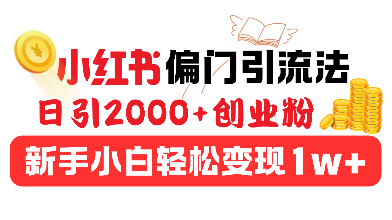 小红书偏门引流法，日引2000+创业粉，新手小白轻松变现1w+ - 维兴科技-维兴科技