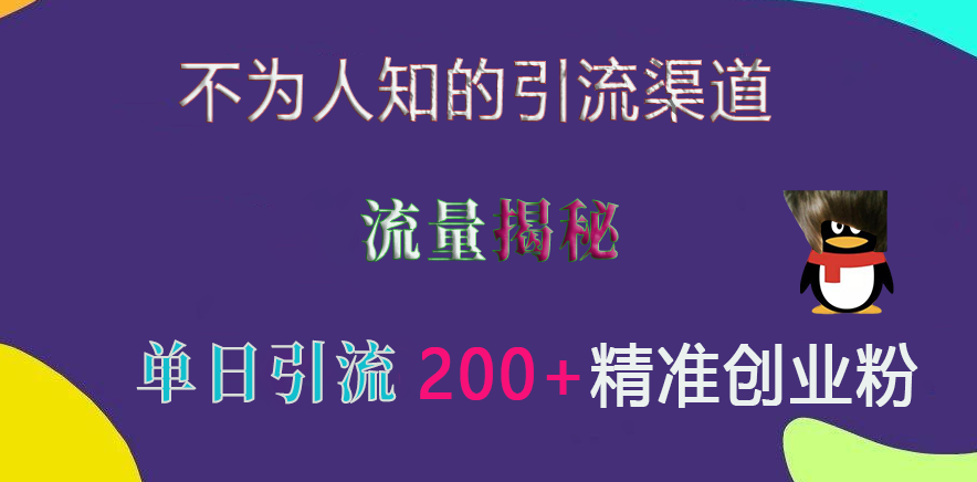 不为人知的引流渠道，流量揭秘，实测单日引流200+精准创业粉 - 维兴科技-维兴科技