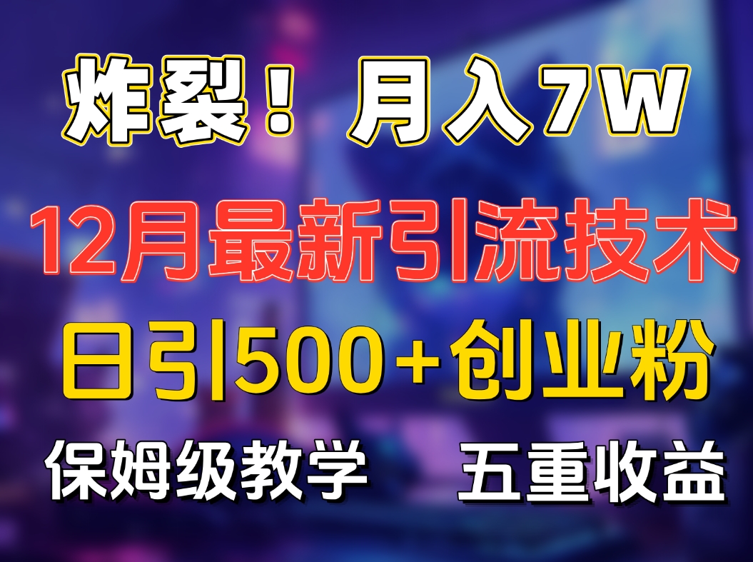炸裂！月入7W+揭秘12月最新日引流500+精准创业粉，多重收益保姆级教学 - 维兴科技-维兴科技