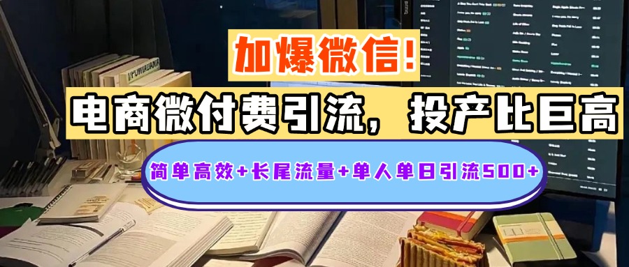 电商微付费引流，投产比巨高，简单高效+长尾流量+粉丝质量高，单人单日引流500+创业粉 - 维兴科技-维兴科技