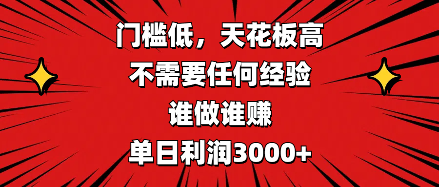 门槛低，收益高，不需要任何经验，谁做谁赚，单日利润3000+ - 维兴科技-维兴科技