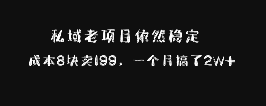 私域老项目依然稳定，成本8块卖199，一个月搞了2W+ - 维兴科技-维兴科技