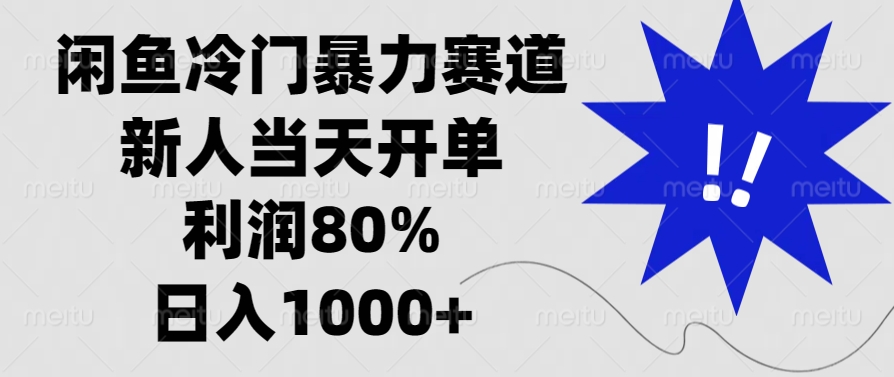 闲鱼冷门暴力赛道，利润80%，日入1000+新人当天开单， - 维兴科技-维兴科技