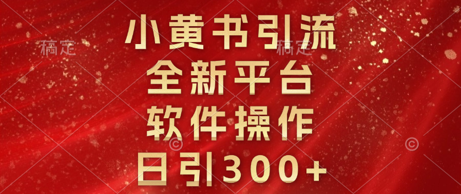 小黄书引流，全新平台，软件操作，日引300+ - 维兴科技-维兴科技