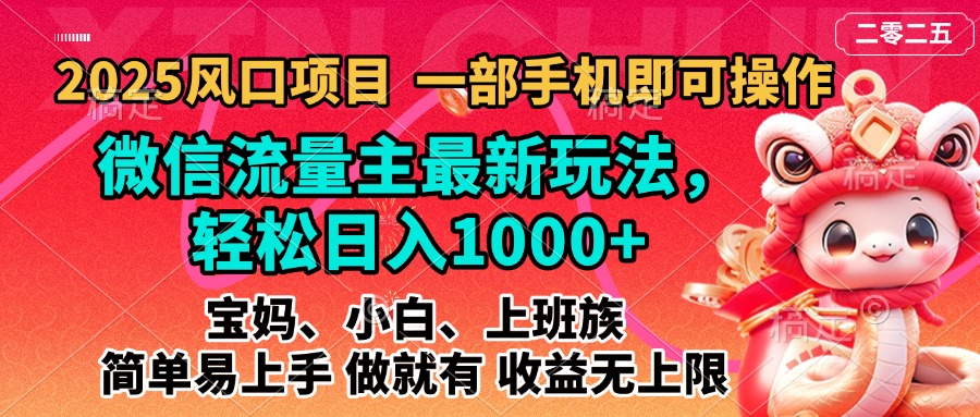 2025蓝海风口项目，微信流量主最新玩法，轻松日入1000+，简单易上手，做就有 收益无上限 - 维兴科技-维兴科技