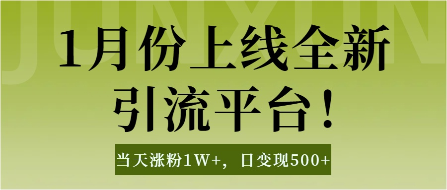 1月上线全新引流平台，当天涨粉1W+，日变现500+工具无脑涨粉，解放双手操作简单 - 维兴科技-维兴科技