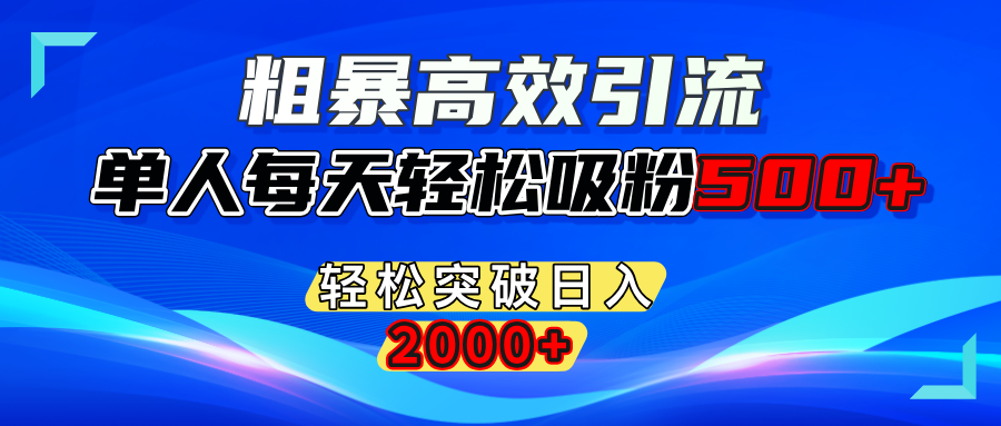 粗暴高效引流,单人每天轻松吸粉500+,轻松突破日入2000+ - 维兴科技-维兴科技