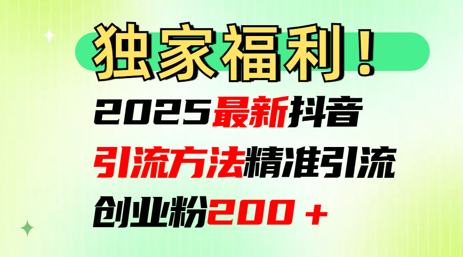 2025最新抖音引流方法每日精准引流创业粉200＋ - 维兴科技-维兴科技