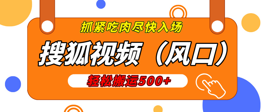 搜狐视频，新风口，1天200-500收益，抓紧吃肉！ - 维兴科技-维兴科技