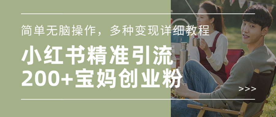 小红书精准日引200+宝妈创业粉，简单无脑操作，多种变现详细教程 - 维兴科技-维兴科技