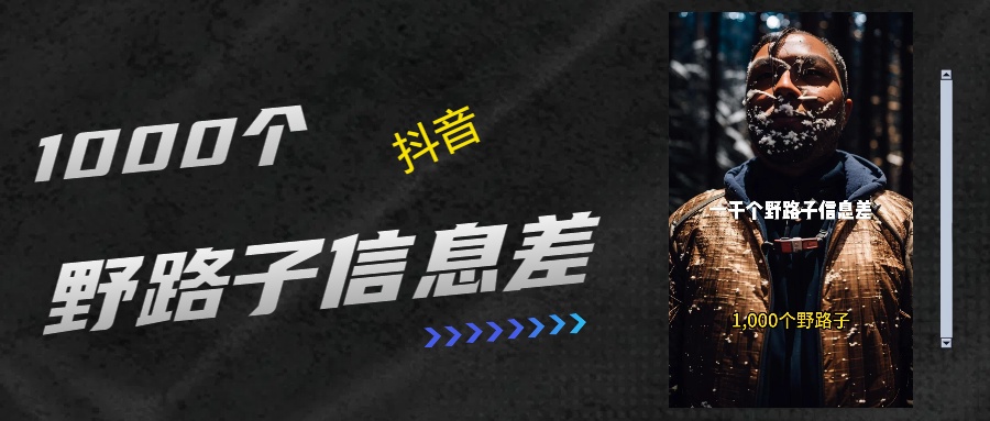 抖音一千个野路子信息差最新玩法教程引流＋变现的玩法具体拆解 - 维兴科技-维兴科技