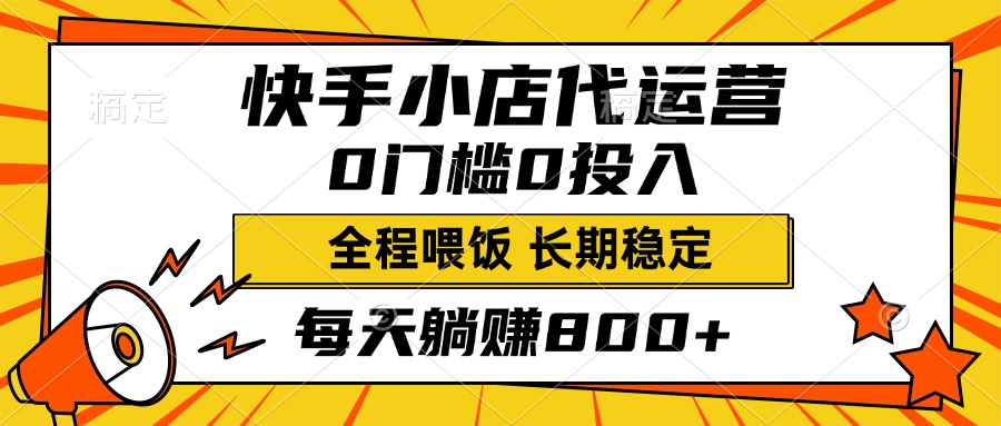 快手小店代运营，0投入0门槛，每天躺赚800+，长期稳定 - 维兴科技-维兴科技
