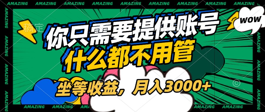 账号全程托管，你只需要提供账号，什么都不用管，坐等收益，月入3000+ - 维兴科技-维兴科技