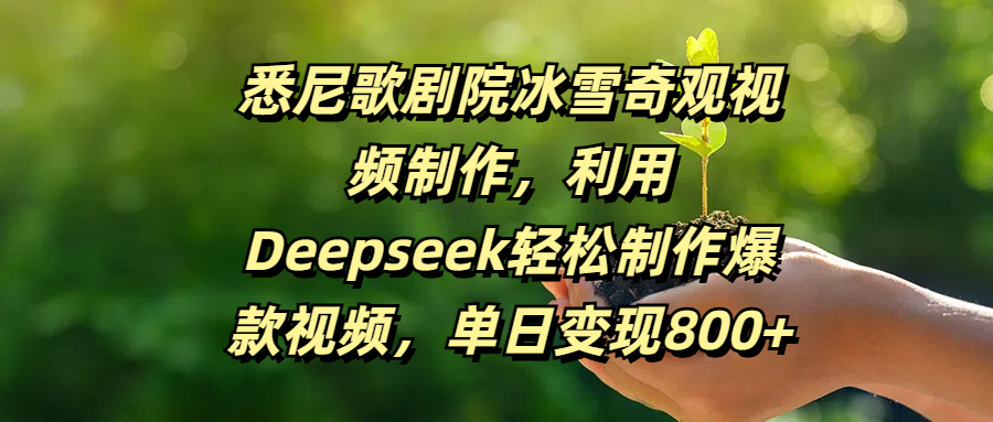 悉尼歌剧院冰雪奇观视频制作，利用Deepseek轻松制作爆款视频，单日变现800+ - 维兴科技-维兴科技