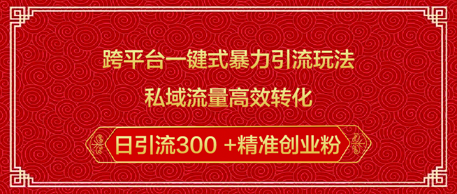 跨平台一键式暴力引流玩法，私域流量高效转化日引流300 +精准创业粉 - 维兴科技-维兴科技