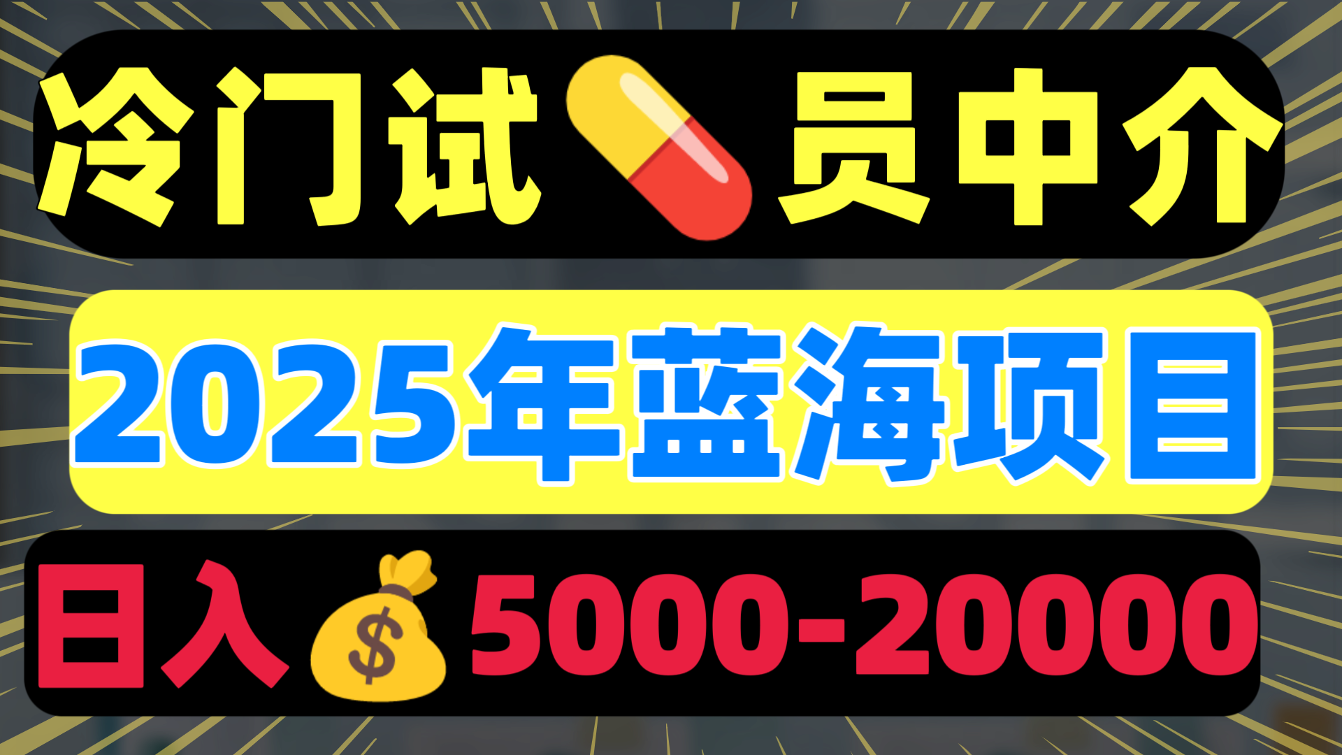 冷门暴力试药员中介日入5000+ - 维兴科技-维兴科技