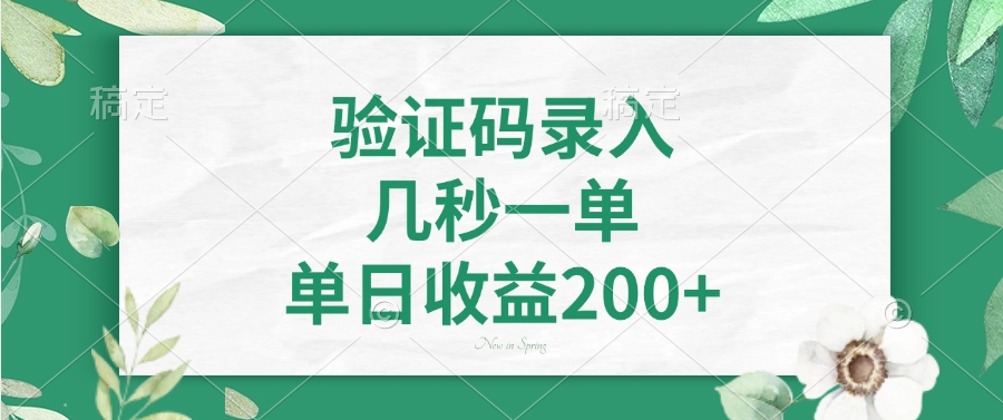 验证码录入，几秒一单，单日收益200+ - 维兴科技-维兴科技