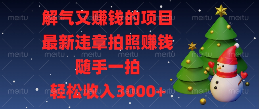 解气又赚钱的项目，最新违章拍照赚钱，随手一拍，轻松收入3000+ - 维兴科技-维兴科技