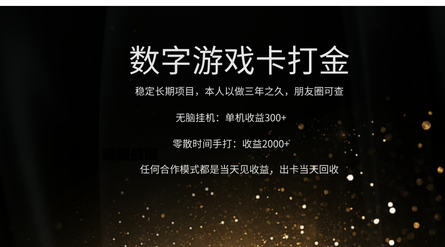 正规游戏卡打金，单机无脑挂收益300+，手打收益无上限！！！ - 维兴科技-维兴科技