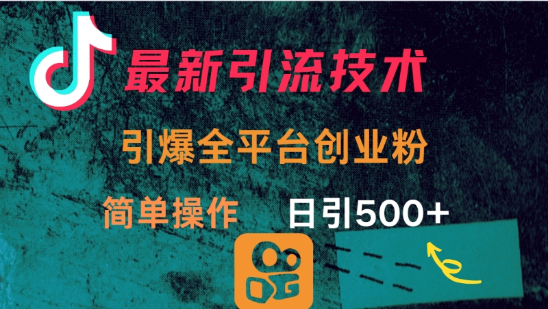 最新引流方法，引爆全平台创业粉操作简单，日引300＋ - 维兴科技-维兴科技
