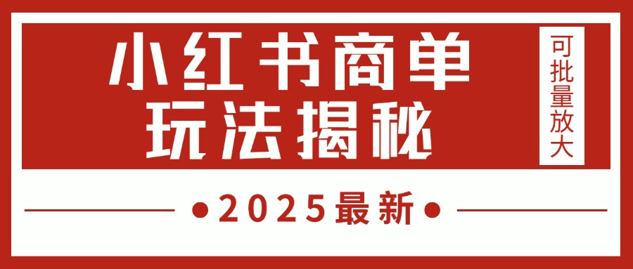 2025最新，小红书商单玩法揭秘，每天5分钟，单个账号日入300+，可批量放大 - 维兴科技-维兴科技