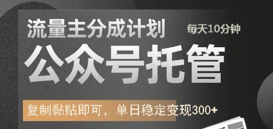 公众号托管计划-流量主分成计划，每天只需发布文章，单日稳定变现300+ - 维兴科技-维兴科技