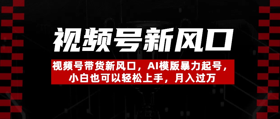 视频号带货新风口，AI模版暴力起号，小白也可以轻松上手，月入过万 - 维兴科技-维兴科技